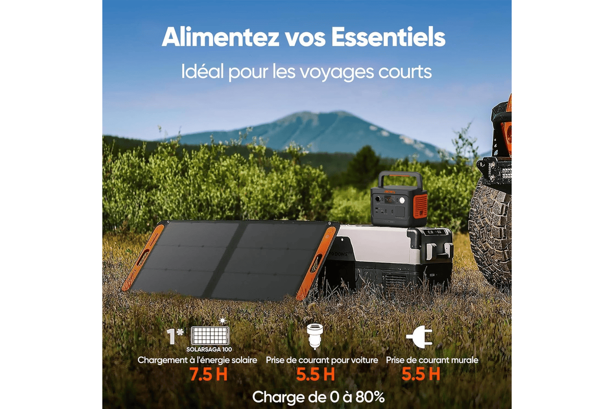 Jackery SolarSaga 100W panneau solaire portable bifacial pour station électrique Explorer 240V2 500 1000V2 chargeur solaire pliable 199 € Amazon