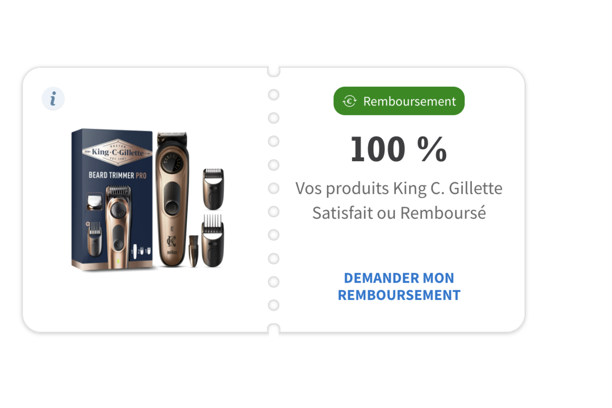 Coupon Satisfait ou Remboursé King C. Gillette