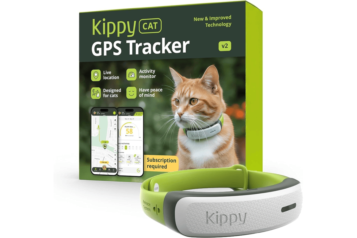 Kippy Cat V2 collier GPS chats localisateur tracker sante activite systeme anti etranglement frontieres securite chat fugueur