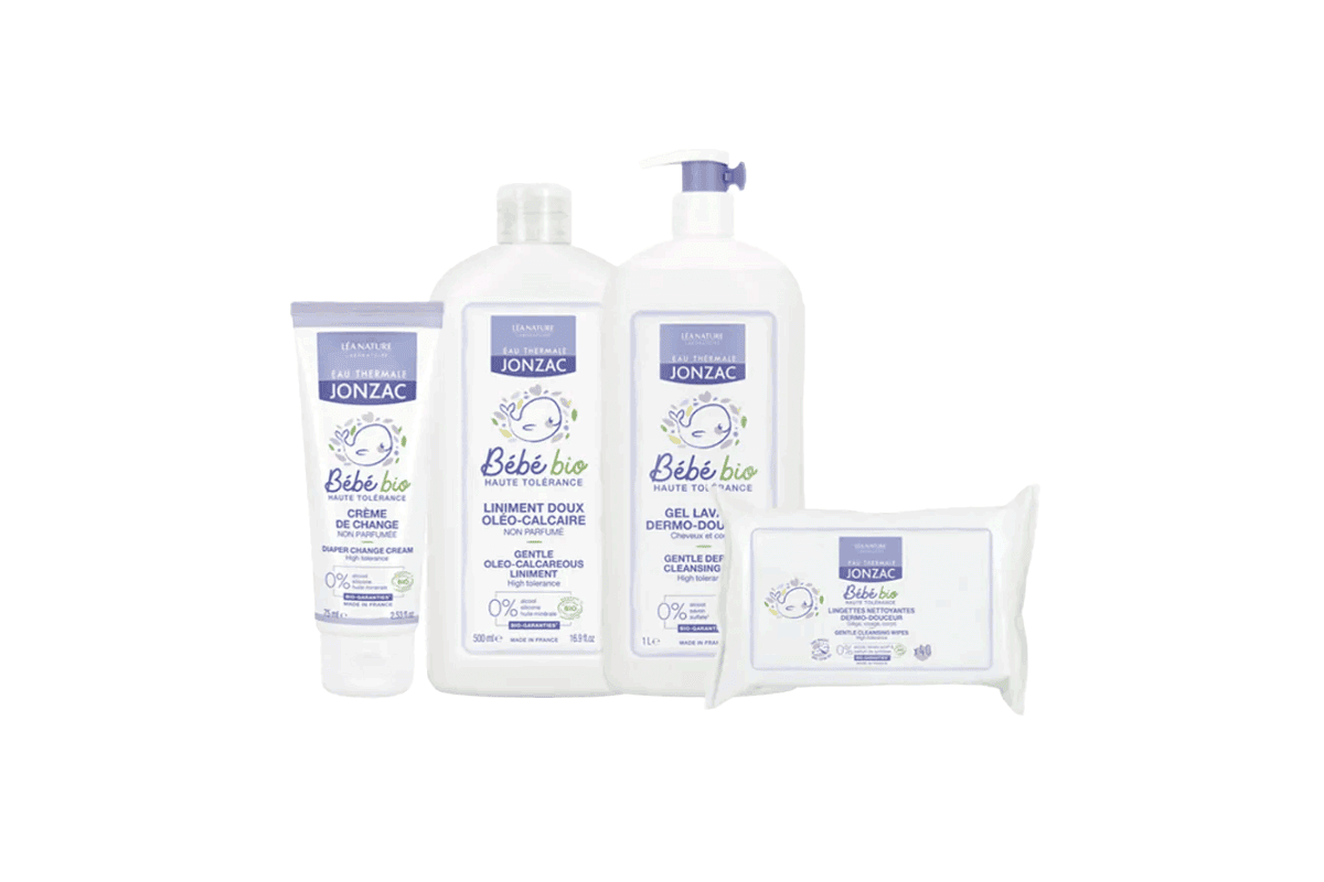 Kit naissance bébé Jonzac Eau Thermale Jonzac bio Léa Nature made in France soldes -23 pourcent à 32,90 euros au lieu de 42,50 euros juillet 2026