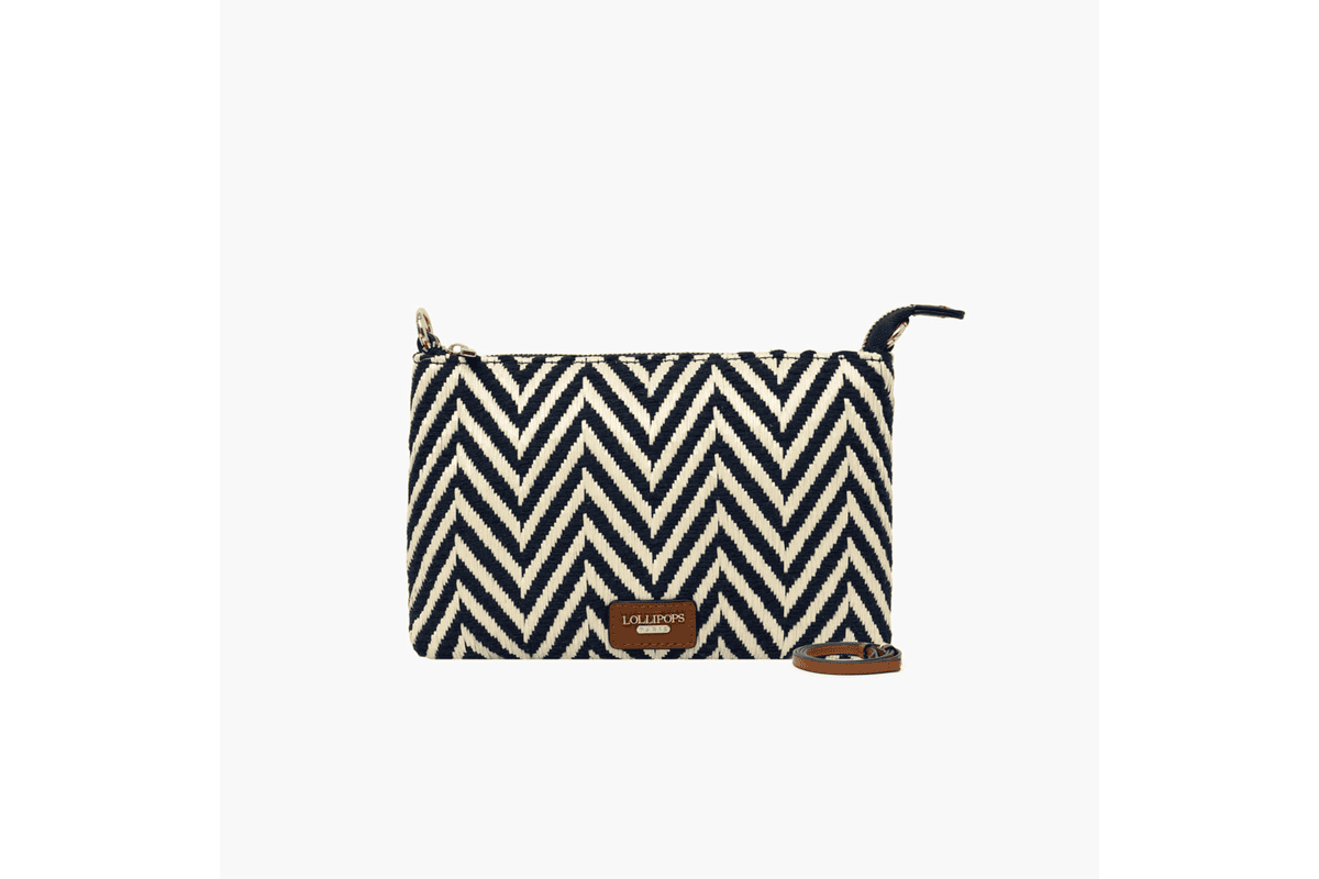 Pochette S-Ringo Lollipops coloris bleu marine sur fond clair