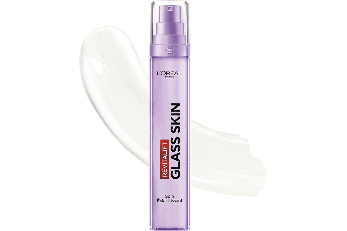 Loreal Paris soin eclat lissant visage creme liquide hydratation glass skin acide hyaluronique vitamine B5 Cg B3 tous types peau