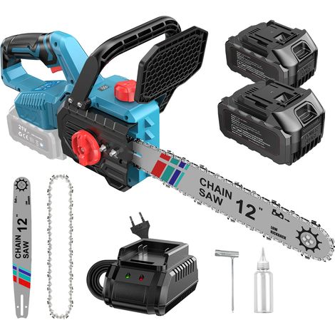 Tronçonneuse sans fil Bogseth 12 pouces avec deux batteries 3 Ah et chargeur