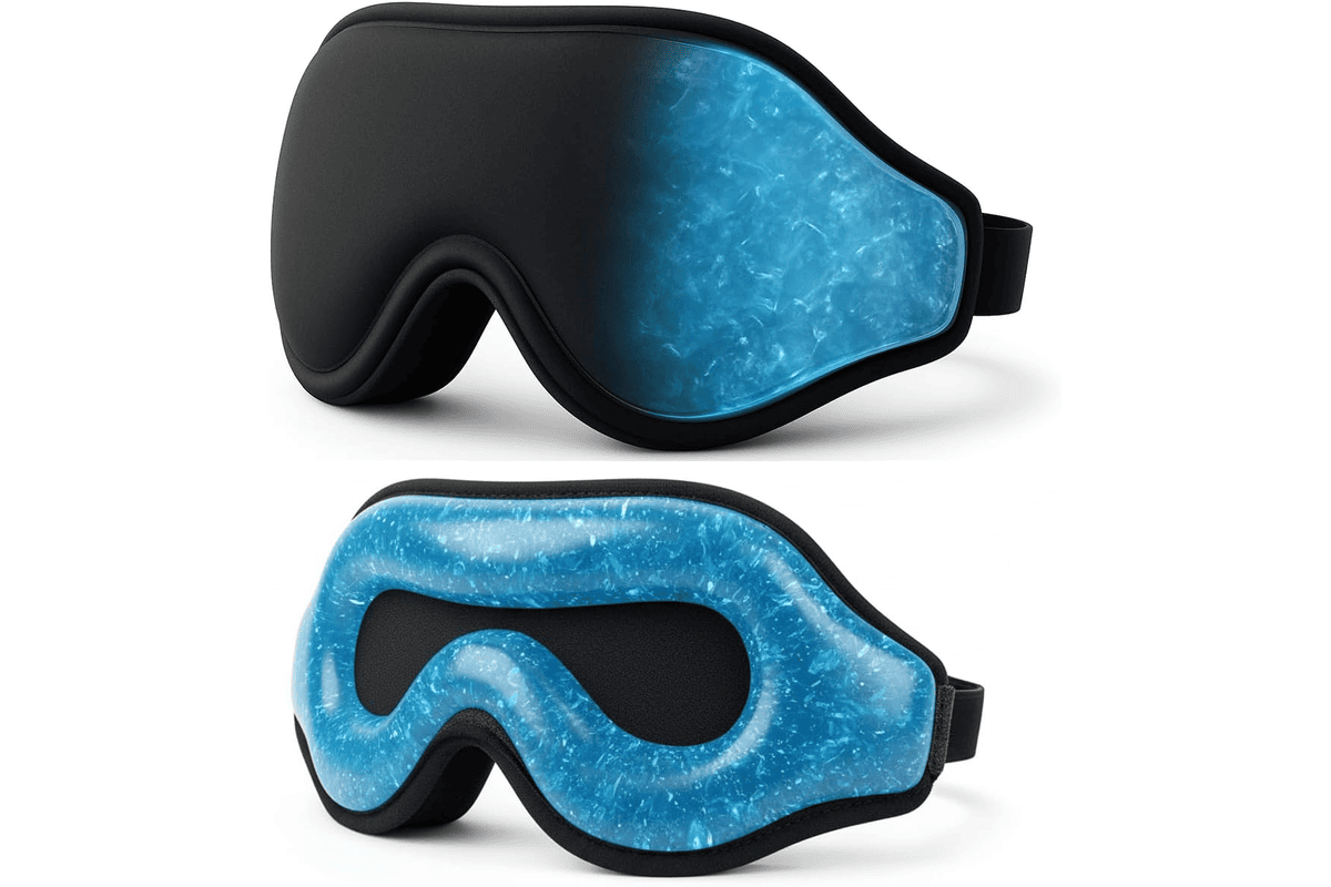 Masque de sommeil 3D zéro pression avec gel rafraîchissant masque de nuit refroidissant noir et bleu 16,99 € Amazon