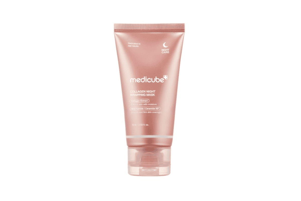Masque nuit collagène Medicube Collagen Night Wrapping Mask 75 ml en promo -39 % à 18,99 € sur YesStyle best-seller K-beauty 10763 avis
