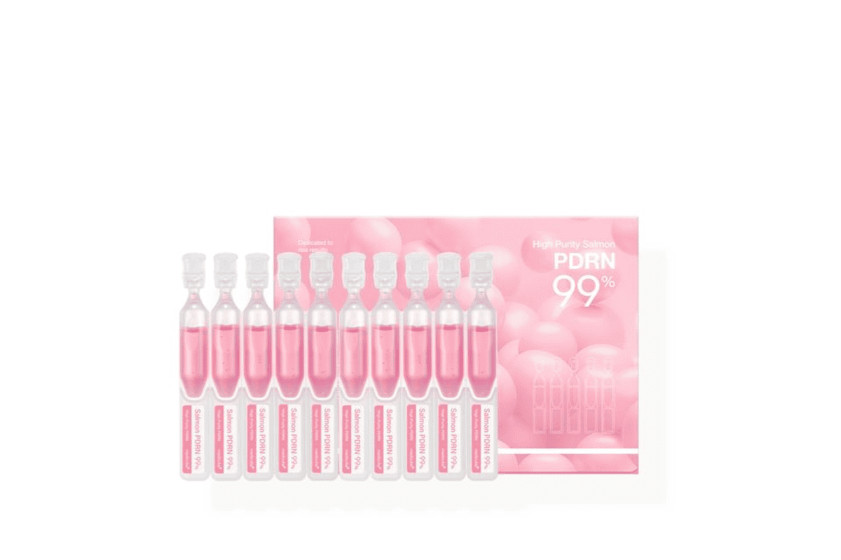 Sérum ampoules Medicube PDRN Pink One Day en promo -38 % à 18,49 € sur YesStyle boîte rose K-beauty coréenne régénération cellulaire