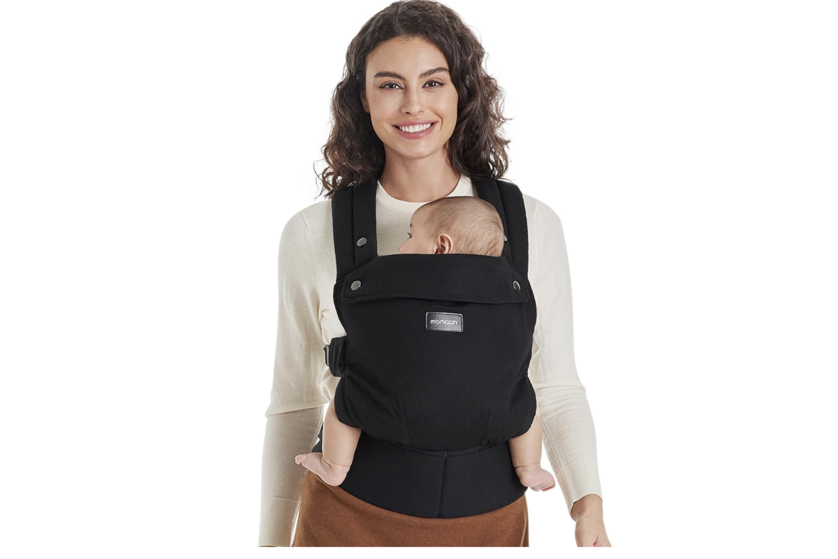 Momcozy Porte-bébé ergonomique en coton noir en promo Amazon