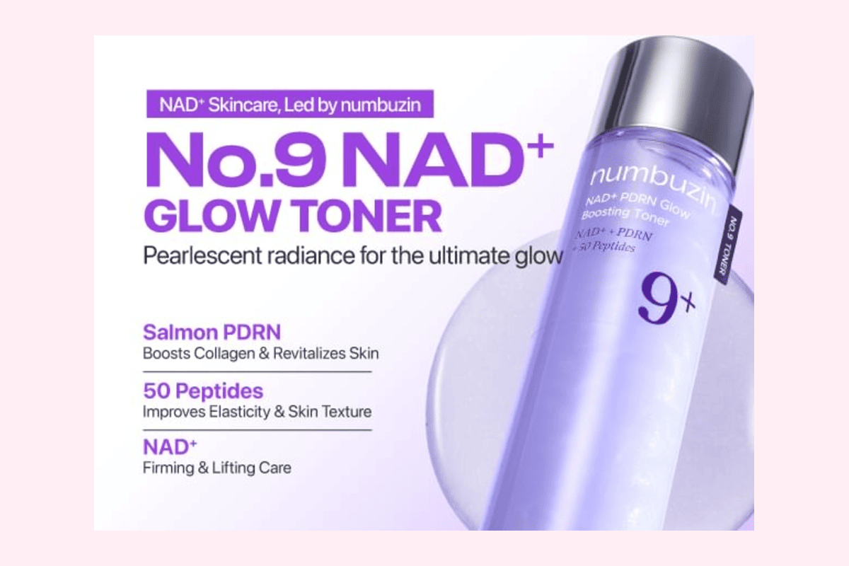 numbuzin No.9 NAD plus PDRN Glow Boosting Toner 150 ml tonique booster d'éclat K-beauty coréenne YesStyle 12,55 euros au lieu de 20,91 euros
