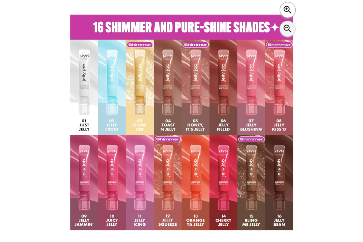 NYX Jelly Job : les 16 teintes disponibles (shimmer et pure-shine)