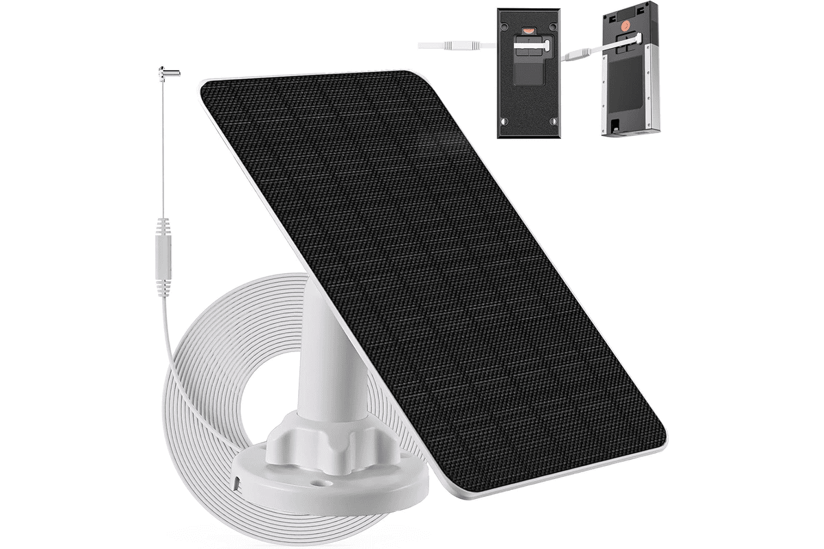 Panneau solaire 3 W batterie 4000 mAh USB-C IP65 câble 4 m caméra surveillance autonome 25,28 € Amazon