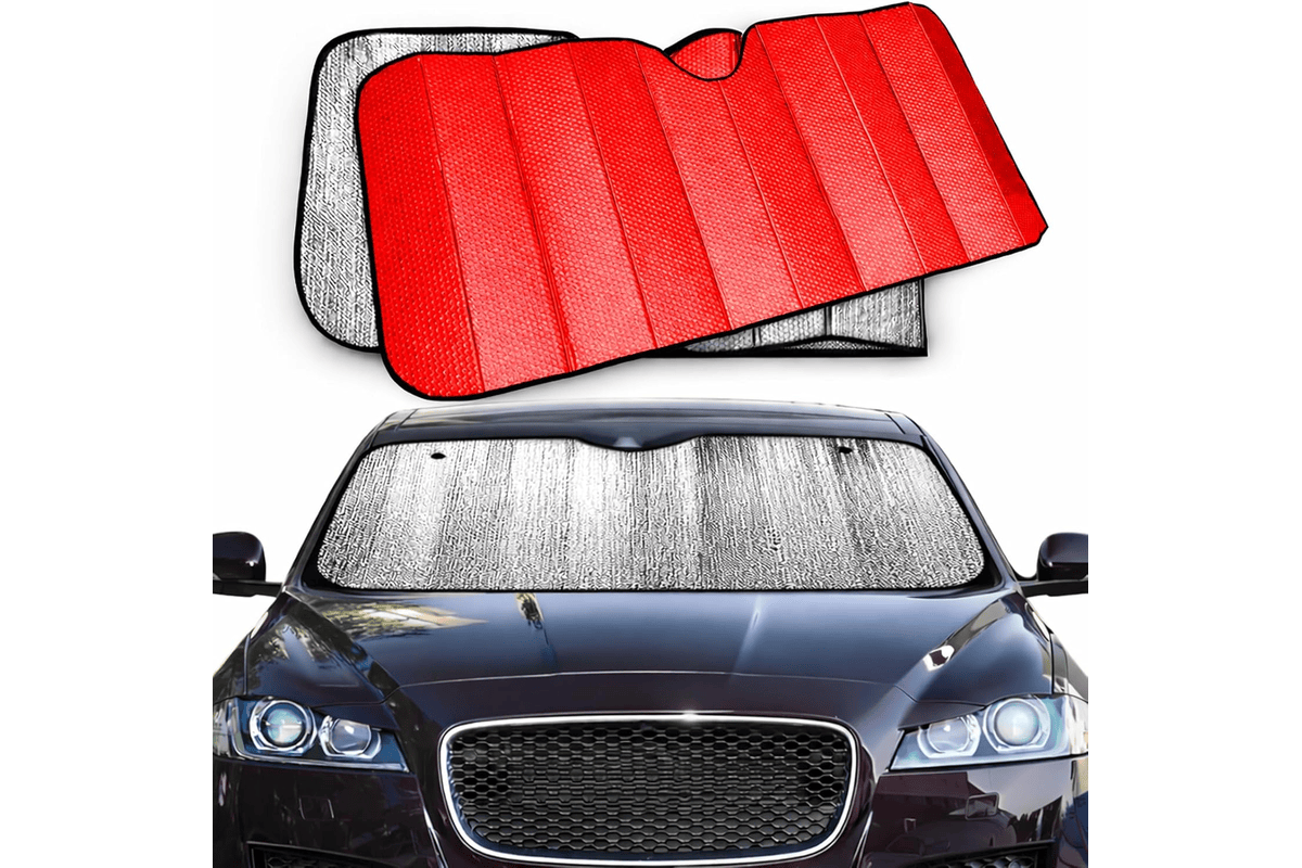 Pare-soleil voiture Leiveste pare-brise intérieur pliable élastiques ventouses anti-canicule réduction température habitacle
