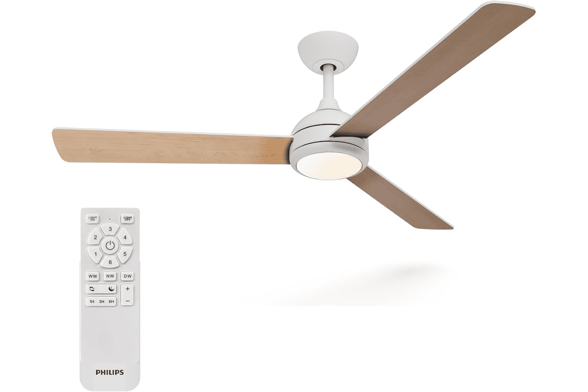 Philips Civx ventilateur de plafond LED 3 pales 132 cm 2500 lumens 3 nuances de lumière blanche 3000K 4500K 6500K 85,89 € Amazon
