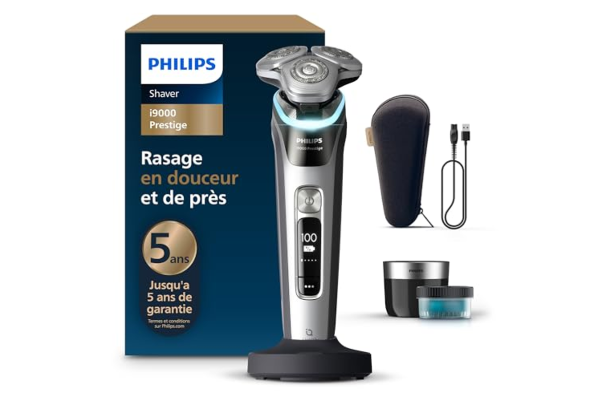 Philips i9000 Prestige XP9205 30 rasoir électrique sec humide Skin IQ Triple Lift Cut lames 360 bon plan amazon mai 2026