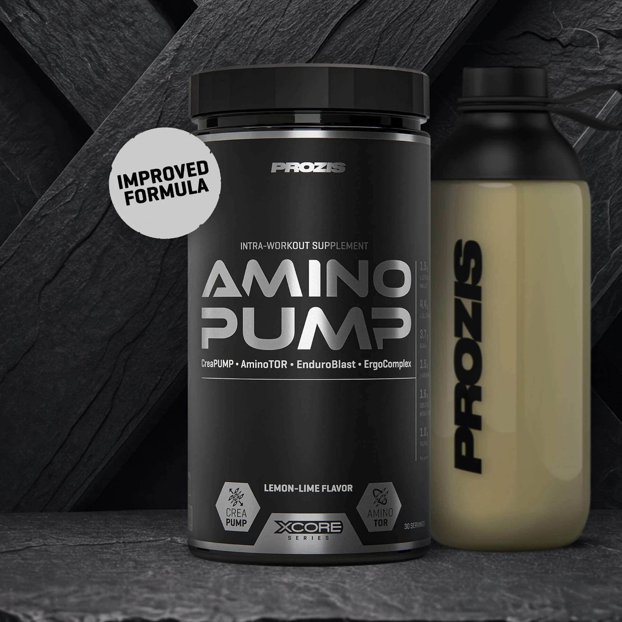 Pot d’Amino PUMP Prozis 30 doses parfum Citron-Citron vert