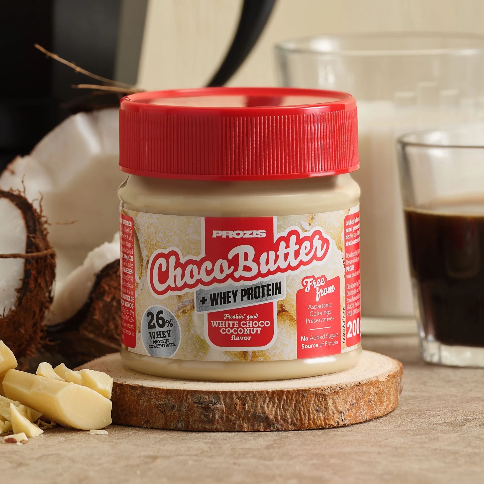 Whey Choco Butter Prozis 200 g chocolat blanc et noix de coco
