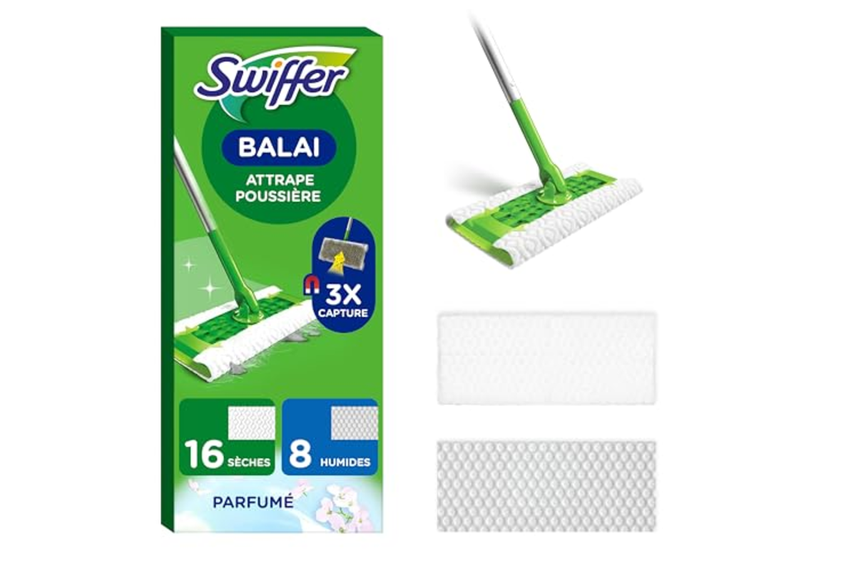 Swiffer Balai Attrape-Poussière kit démarrage 13,20€ Amazon -40%