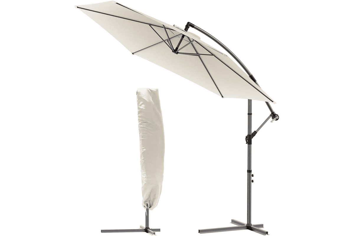 Vounot parasol déporté hexagonal 3 m manivelle anti-retour inclinable toile 180g protection UV hauteur 235 cm 6 baleines 61,99 € Amazon