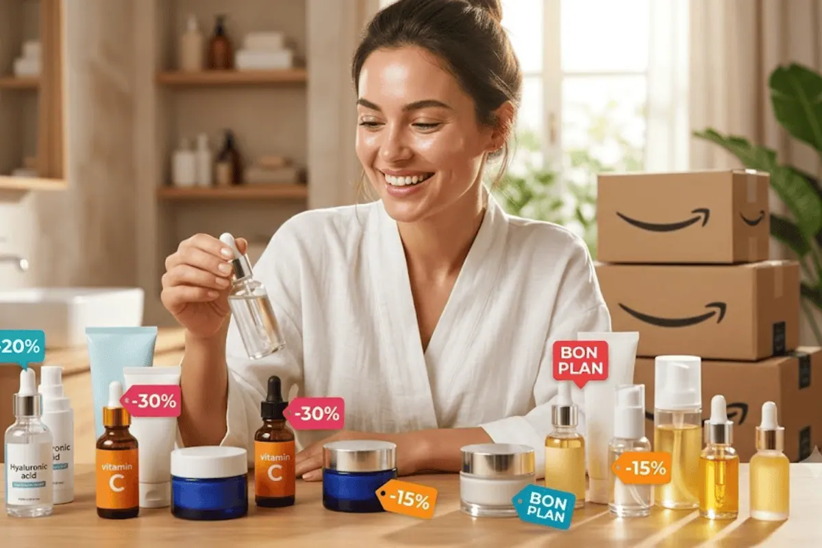 Sélection de nettoyants, sérums, crèmes et protections solaires à comparer sur Amazon