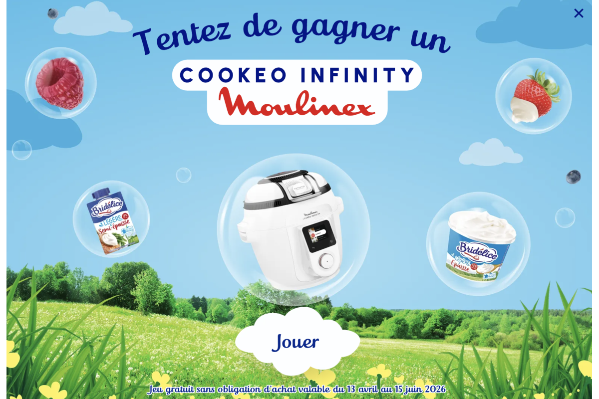Jeu concours Bridelice Cookeo Infinity blanc a gagner