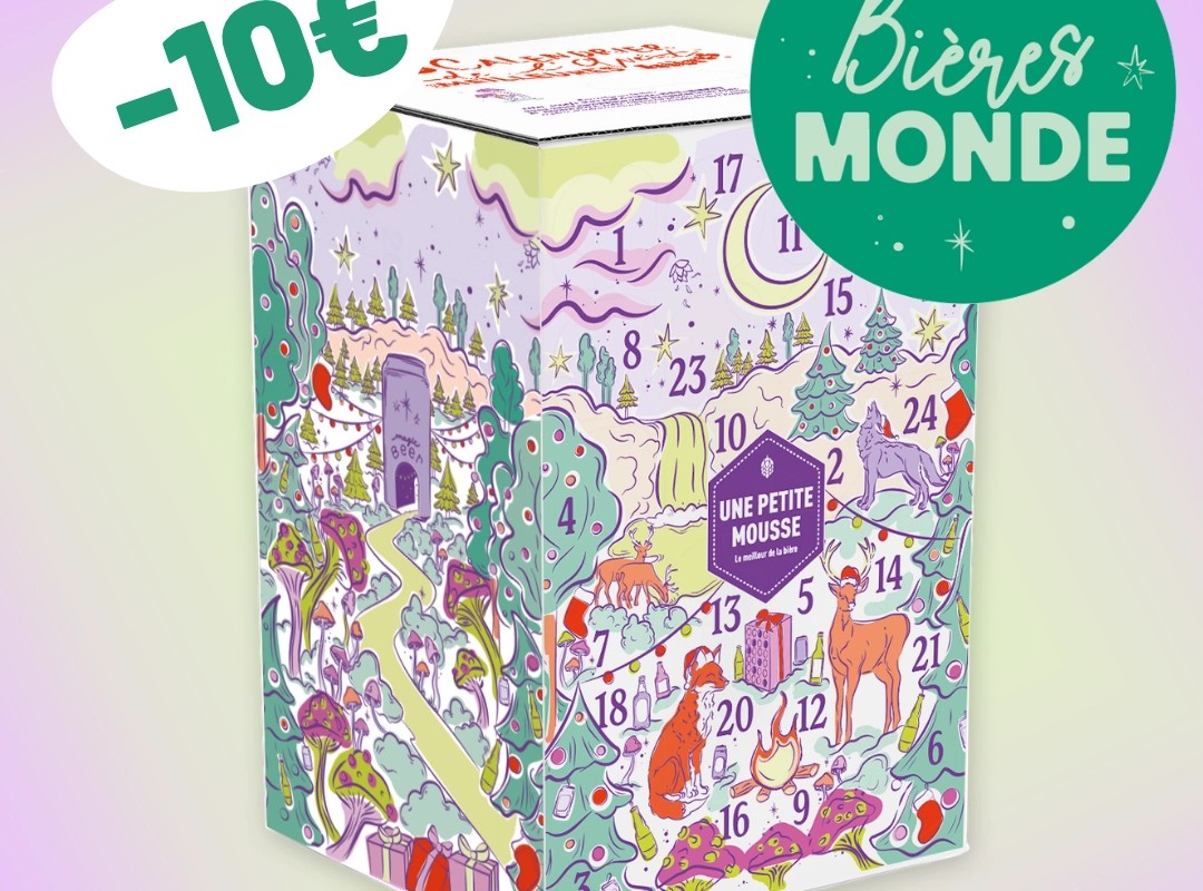Calendrier de l'Avent bières du monde Une Petite Mousse 2026 à 59,95 euros avec le code PREMS