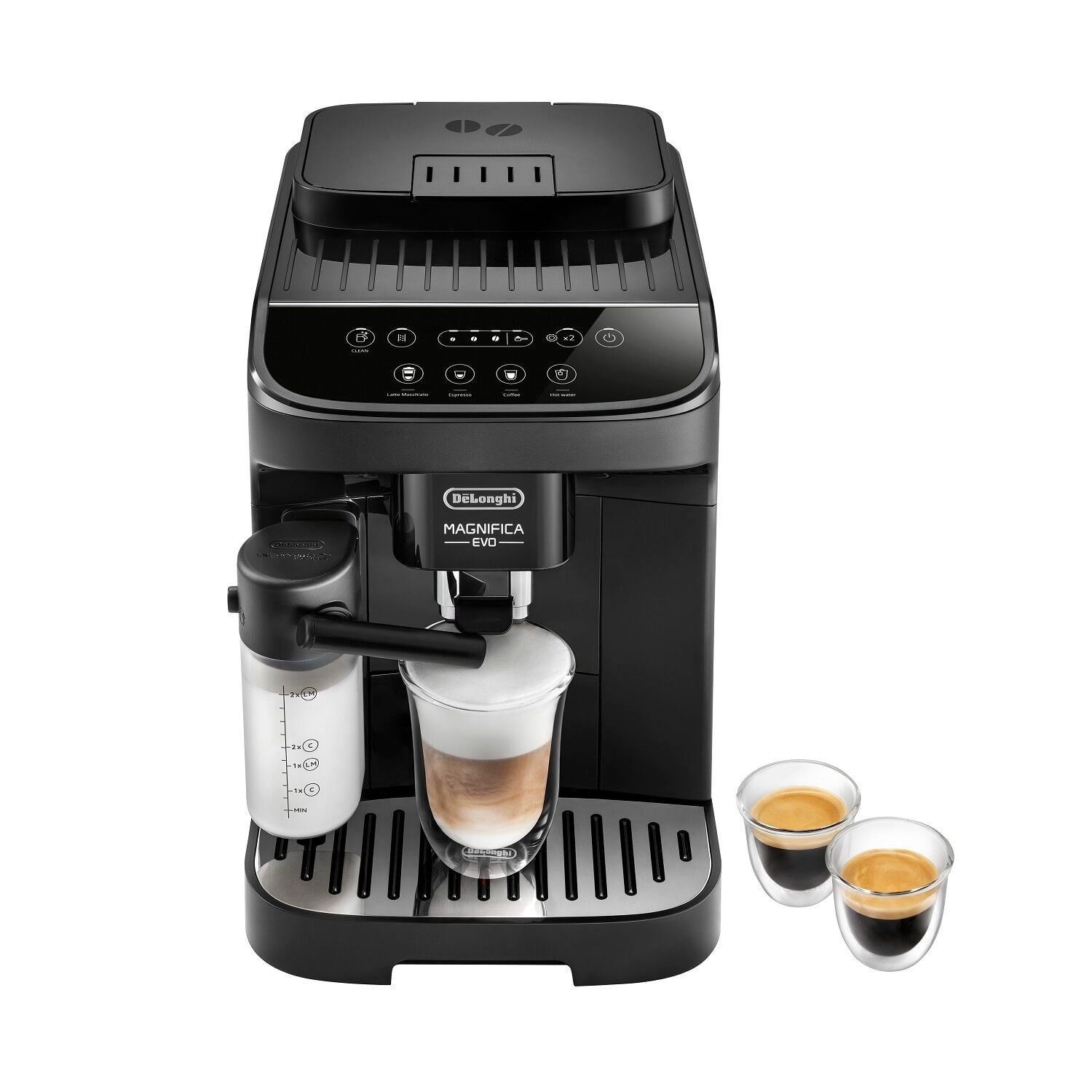 Machine à café à grain De’Longhi Magnifica Evo ECAM290.51.B noire avec carafe à lait