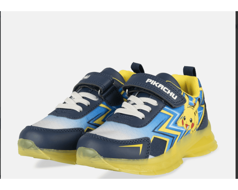 Baskets Pokemon Pikachu garçon vue 3/4 face Chaussea