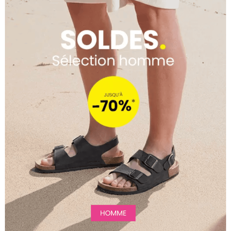 Soldes Chaussea sélection homme jusqu'à -70% sandales d'été plage