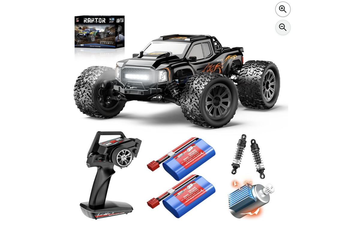 Voiture télécommandée Cirmine 4x4 Monster Truck avec double batterie et télécommande