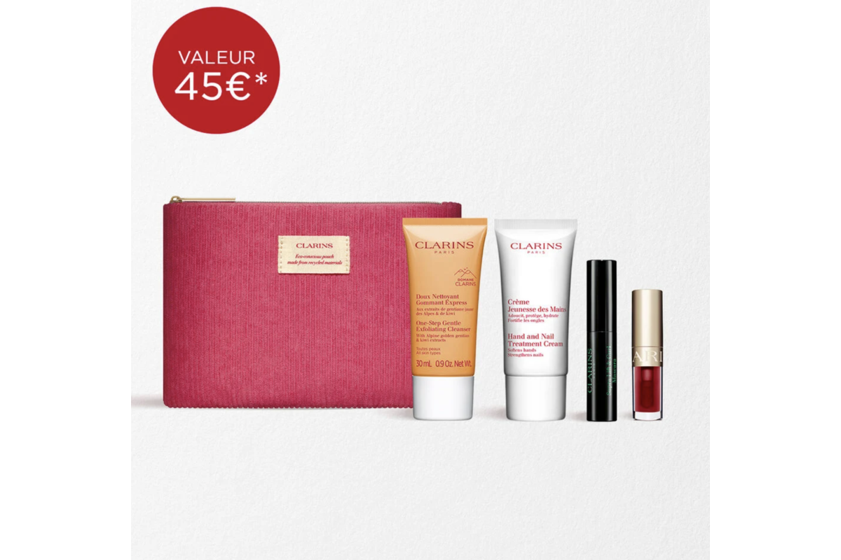 Trousse Clarins Sublime Confort et Beauté avec mascara et Lip Oil