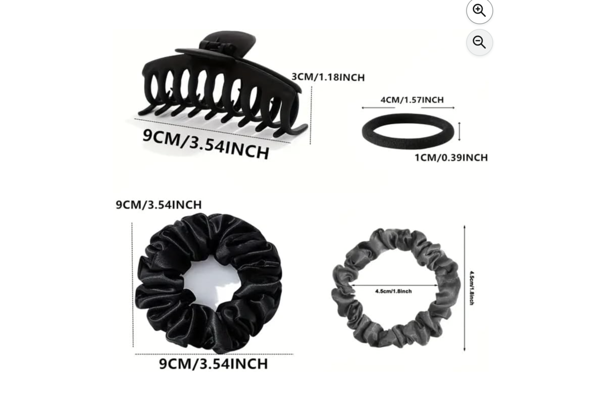 Coffret accessoires cheveux dimensions pinces chouchous elastiques