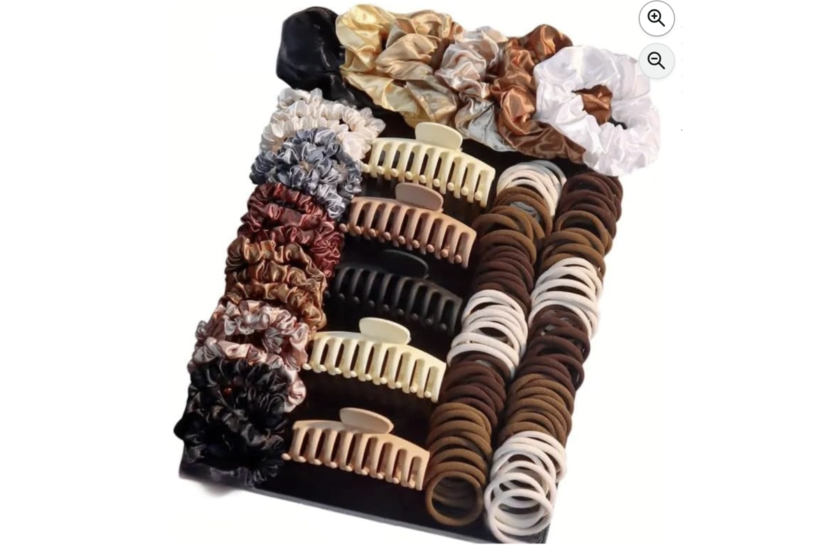 Coffret 79 accessoires cheveux elastiques chouchous satin et pinces