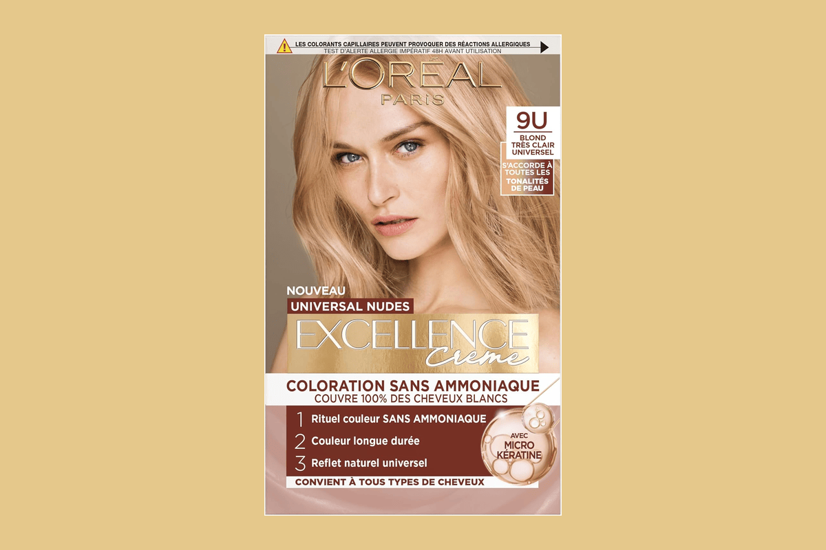 L'Oréal Excellence Crème coloration permanente triple soin couvre 100 % cheveux blancs longue tenue palette 50 nuances