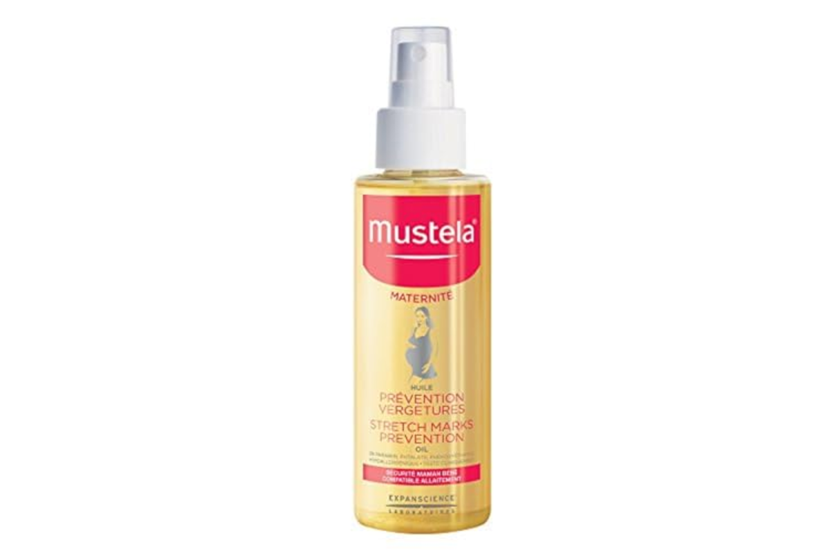 Mustela Maternite Huile Prevention Vergetures 105 ml flacon rose pour femme enceinte