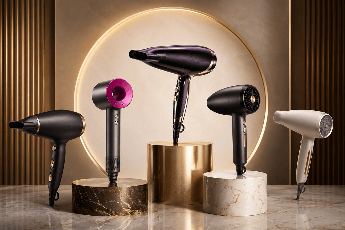 Comparatif des 6 meilleurs sèche-cheveux sur Amazon 2026 : Dyson Airwrap, Babyliss Midnight Luxe, Aowoka 160 000 tr/min, Aigostar, Air Wand 3-en-1, Remington Proluxe