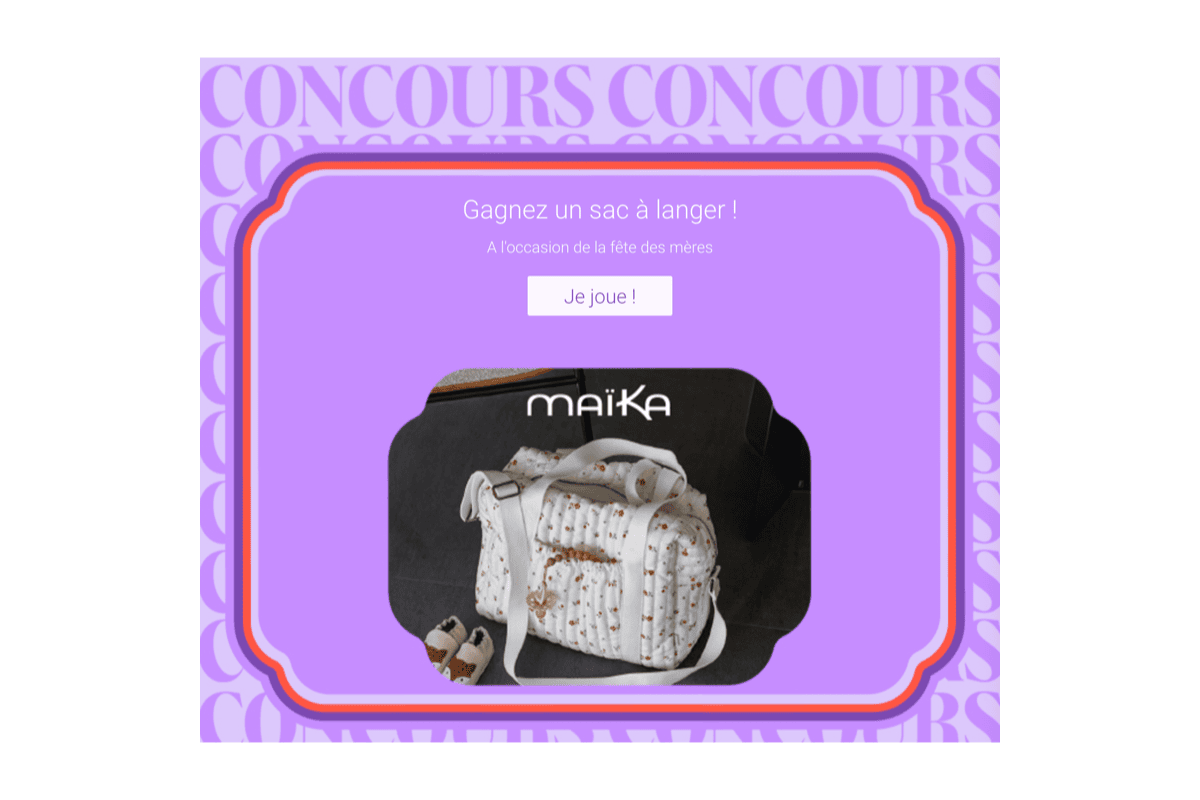 Concours Aubert grand jeu Fête des Mères 3 sacs à langer Maïka coloris Flowers instant gagnant 26 31 mai 2026