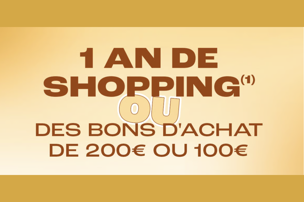 Concours Blissim Sarenza Fete des Meres 1 an shopping 1200 euros bons achat 200 100 euros dore