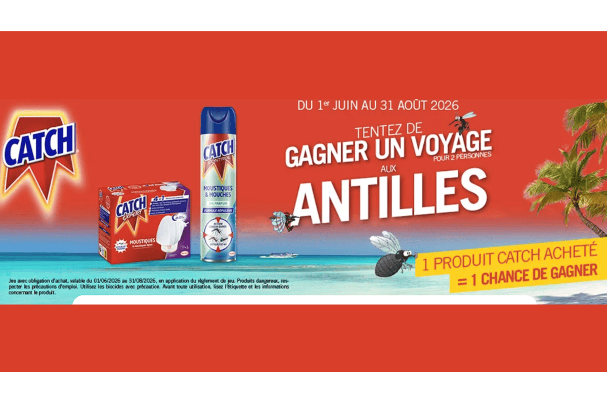 Concours Catch Henkel voyage Antilles à gagner Guadeloupe Martinique 1er juin 31 août 2026 labelleadresse