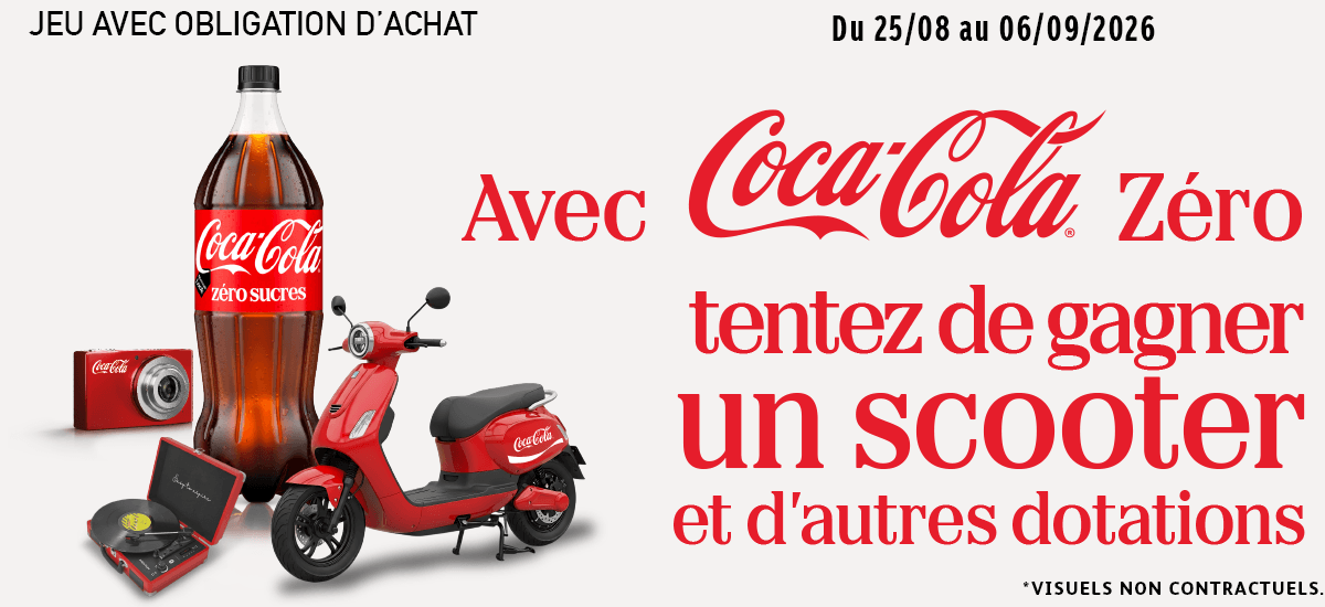 Concours Intermarché et Coca-Cola Zéro avec un scooter et d'autres dotations à gagner
