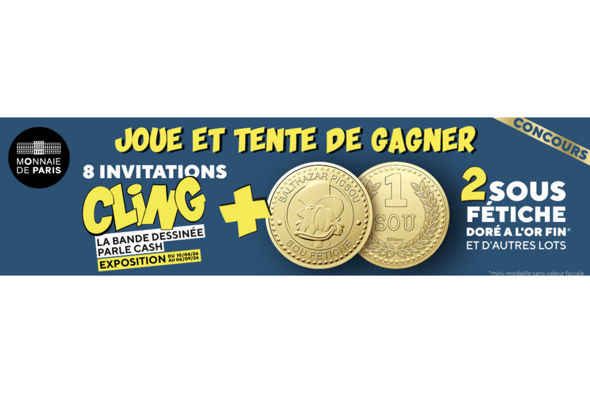 Concours Journal de Mickey Monnaie de Paris Expo CLING sou fétiche doré