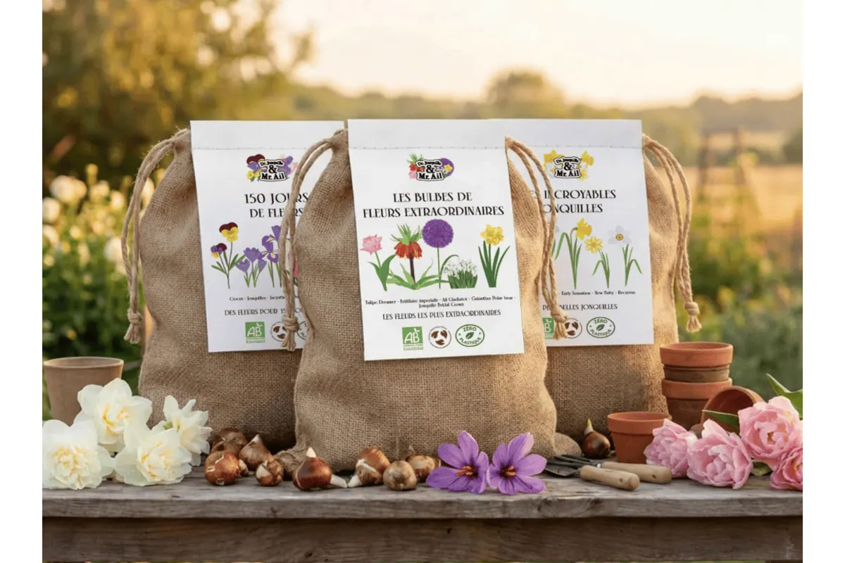 3 kits de bulbes à fleurs bio et éco-conçus en sacs de jute à gagner
