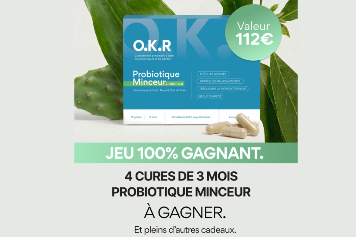 Concours OKR Nutrition 4 cures 3 mois probiotique minceur Instagram tirage au sort 1er juin 2026