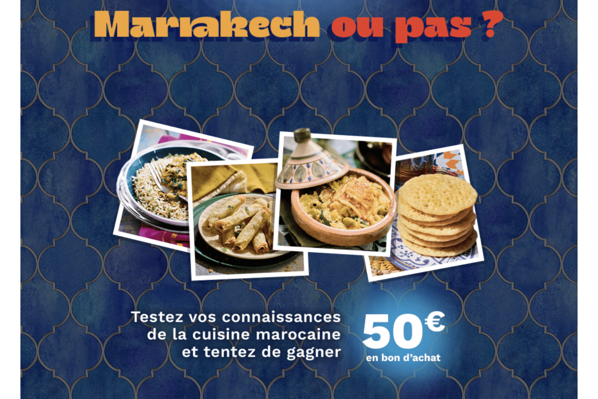Concours Picard Marrakech ou pas quiz cuisine marocaine 10 bons d'achat 50€ Picard & Nous mai 2026