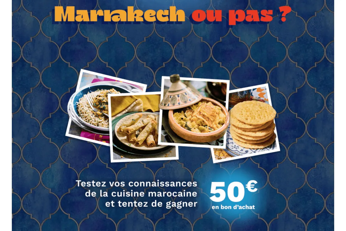 Concours Picard Marrakech ou pas quiz cuisine marocaine 10 bons d'achat 50€ Picard & Nous mai 2026