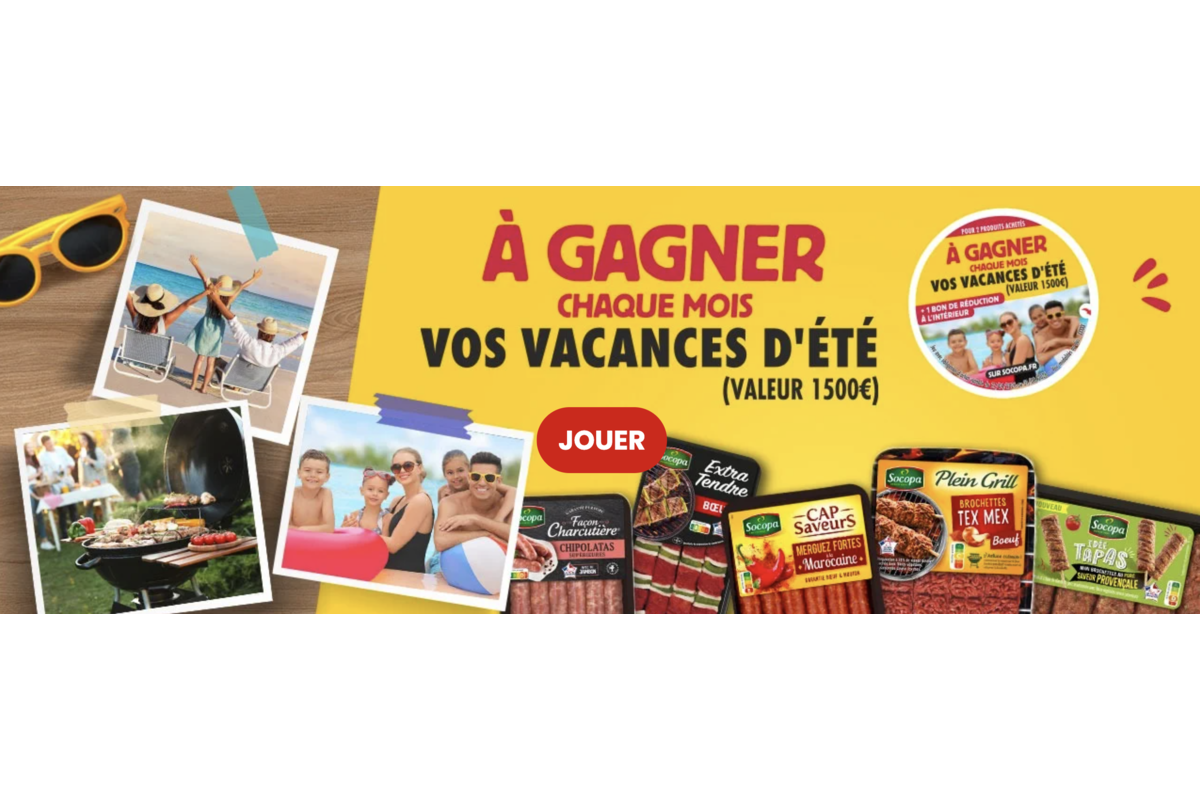 Concours Socopa BBQ'Fest 2026 vacances été 1500 euros par mois à gagner
