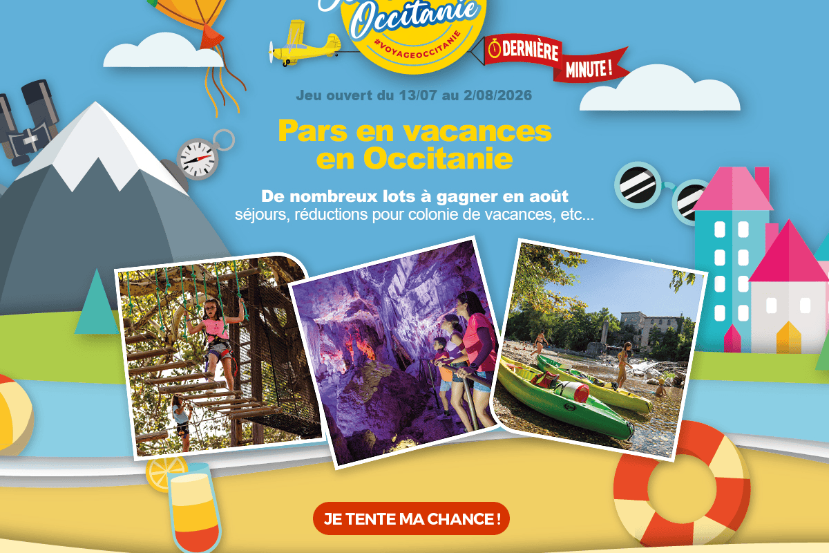 Concours Tourisme Occitanie Séjours Juniors 2026 vacances enfants colonies de vacances Occitanie séjours à gagner