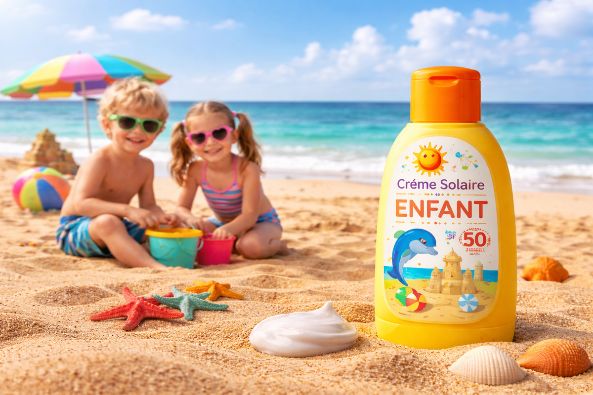 6 crèmes solaires enfants notées 100/100 sur Yuka