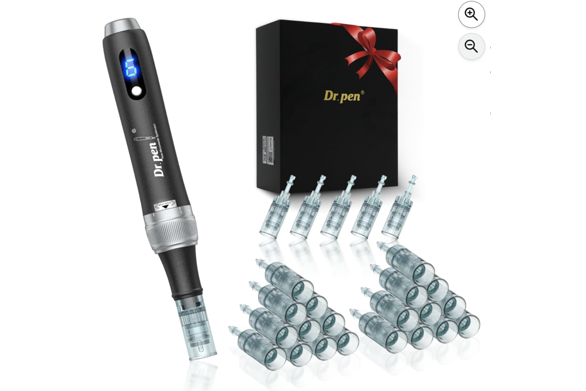 Dr. Pen M7S stylo microneedling noir avec 25 cartouches et étui