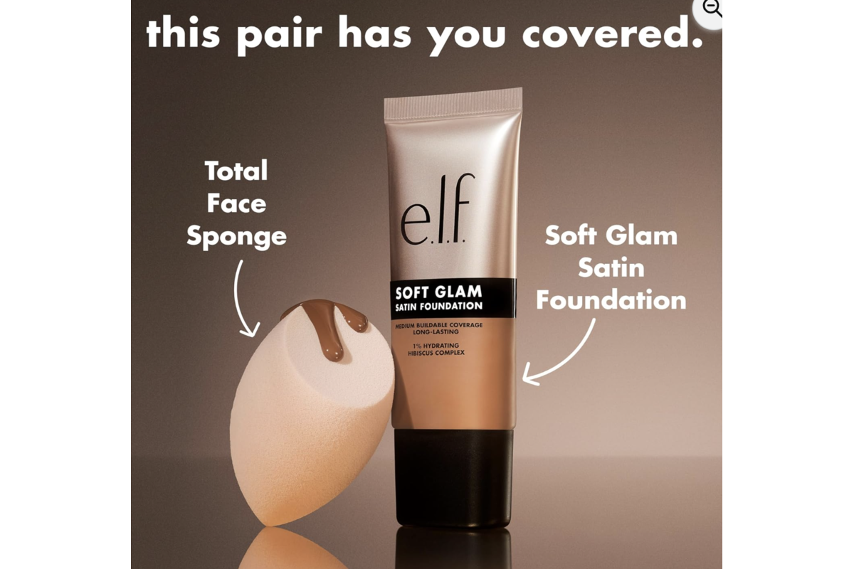 e.l.f. Soft Glam Satin Foundation avec eponge Total Face Sponge