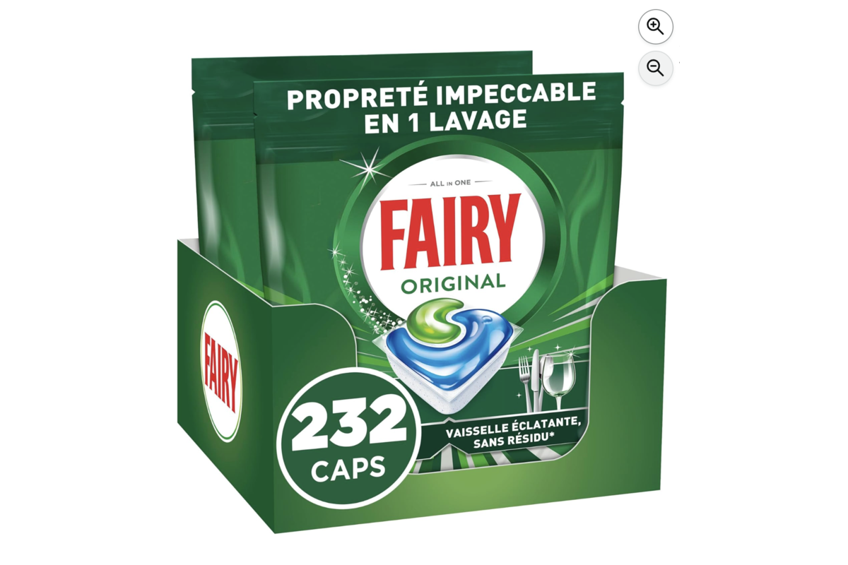 Fairy Original 232 tablettes lave-vaisselle tout-en-1 proprete impeccable