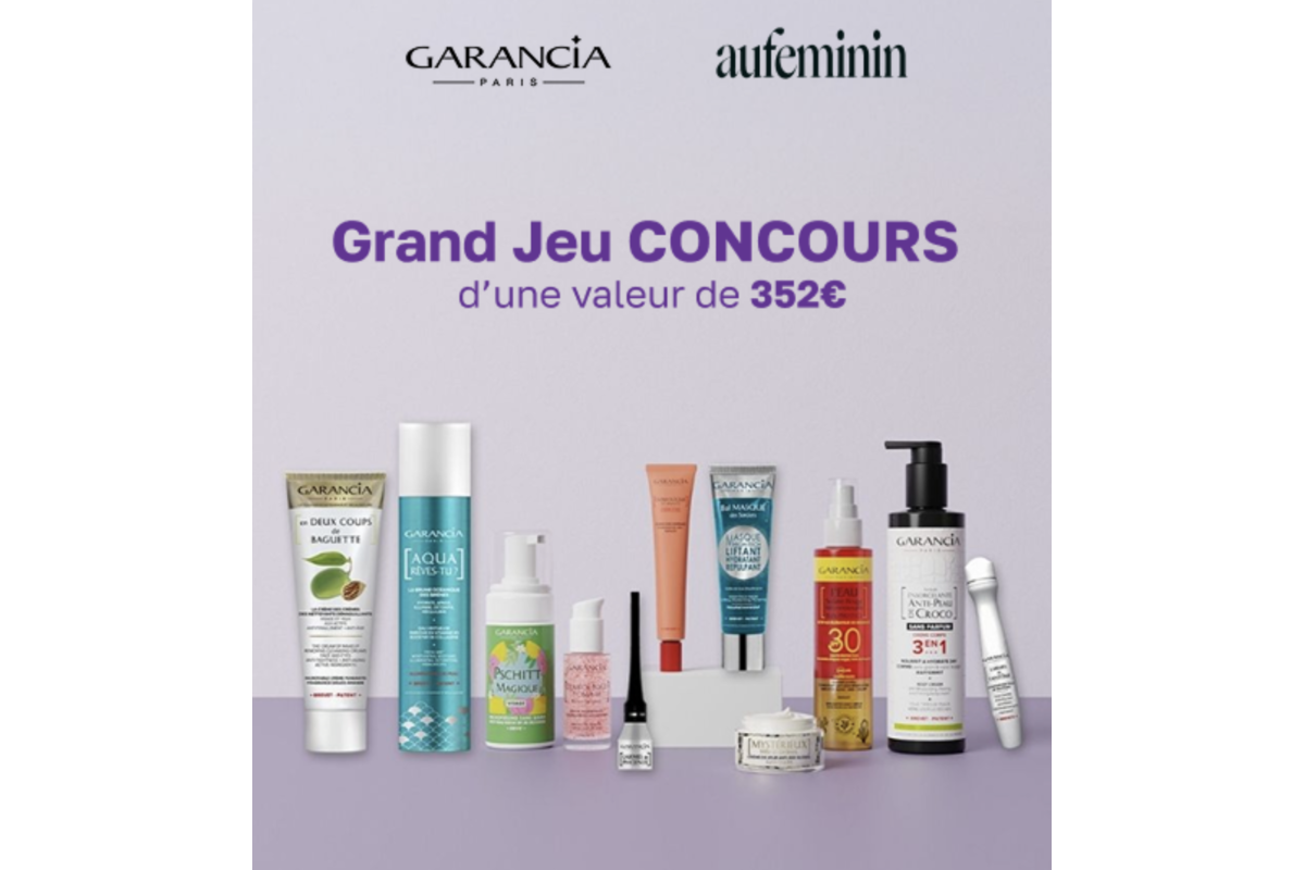 Garancia grand jeu concours 11 produits beaute valeur 352 euros